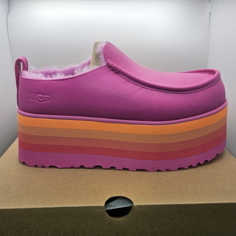 UGG URSEEN PLATFORM RASPBERRY MULTI LEATHER WOOL ALL GENDER M10/W11 Shoes Unisex